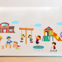 Fun activity scene with kids wall sticker RPC1880T50