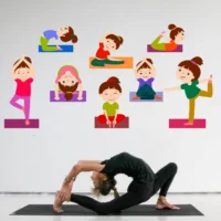 Fun yoga poses for kids wall sticker RPC764