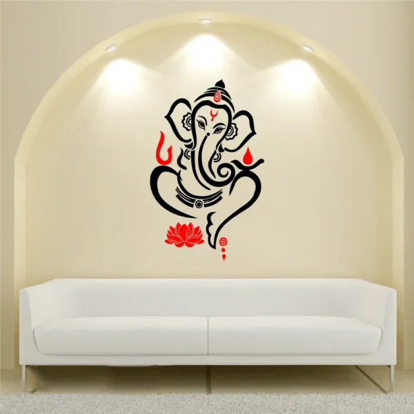 Ganesha on lotus wall decal RPC1802T50
