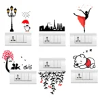 Graceful dancer silhouette wall sticker for switches RPC2326T25