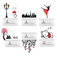 Graceful dancer silhouette wall sticker for switches RPC2326T25