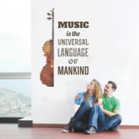Guitar themed motivational wall sticker RPC719