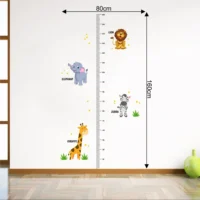 Height chart featuring jungle animals wall design RPC1804T38