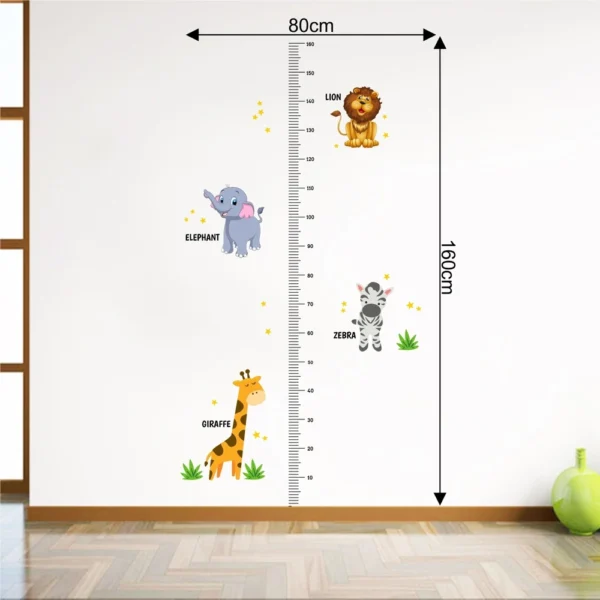 Height chart featuring jungle animals wall design RPC1804T38