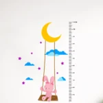 Height tracker with moon and teddy wall sticker RPC1948T38