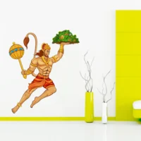 Heroic hanuman with sanjeevani wall sticker RPC624