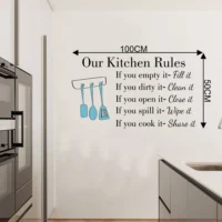 Inspirational kitchen rules art wall sticker RPC802