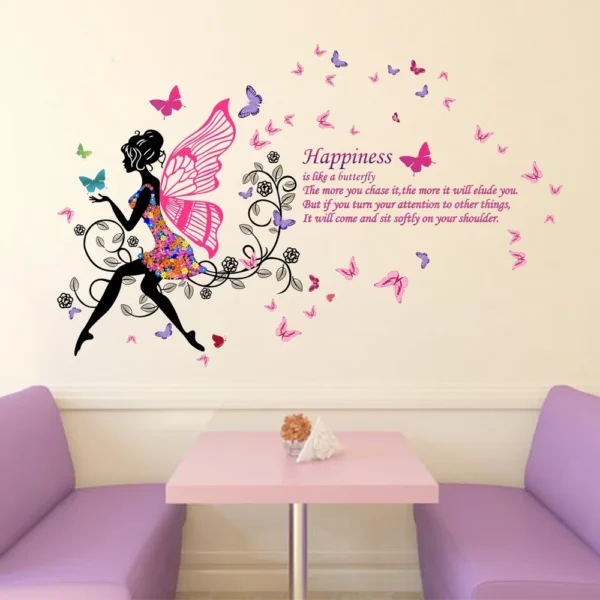Inspirational quote on happiness and butterflies RPC1686T38