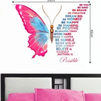 Inspirational wall sticker pink butterfly edition DOD2362T50