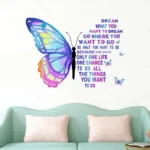 Inspiring butterfly wall sticker with positive quotes DOD2361T50