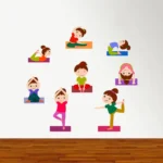 Interactive yoga positions wall sticker RPC764