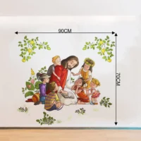 Jesus and kids inspirational wall sticker RPC1031