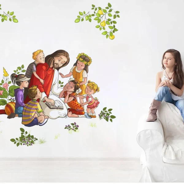 Jesus and kids wall sticker RPC1031