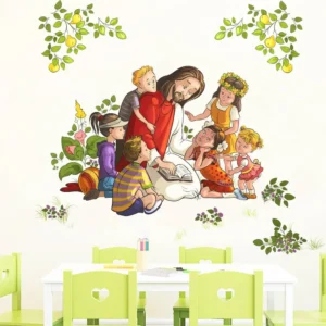Jesus with children wall sticker RPC1031