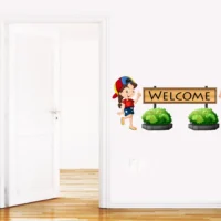 Kids holding welcome sign wall sticker RPC1883T25