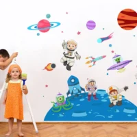 Kids in space adventurewall sticker for a fun kids room RPC978