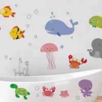 Kids room beautiful underwater aquarium scene wall sticker RPC806