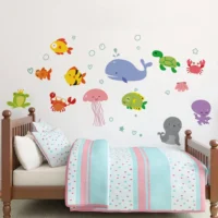 Kids room colorful underwater aquarium mural wall sticker RPC806
