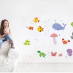 Kids room vibrant ocean aquarium wall sticker for kids room RPC806