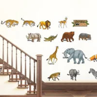 Kids room wild animal caution sticker RPC1070
