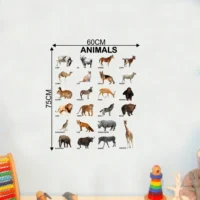 Kids wall decal with animal names RPC1701T38