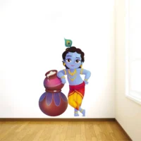 Krishna and butter pots wall sticker RPC1088