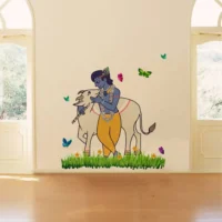 Krishna and cow nature inspired wall decor RPC1082