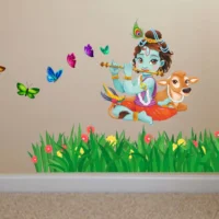 Krishna flute cow and butterfly wall design RPC1052