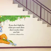 Krishna with flute and bhagavad gita quote wall sticker RPC1096