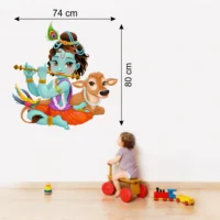 Krishna with flute and cow wall decor RPC060