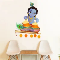 Lord krishna with butter pot wall sticker RPC1683T50