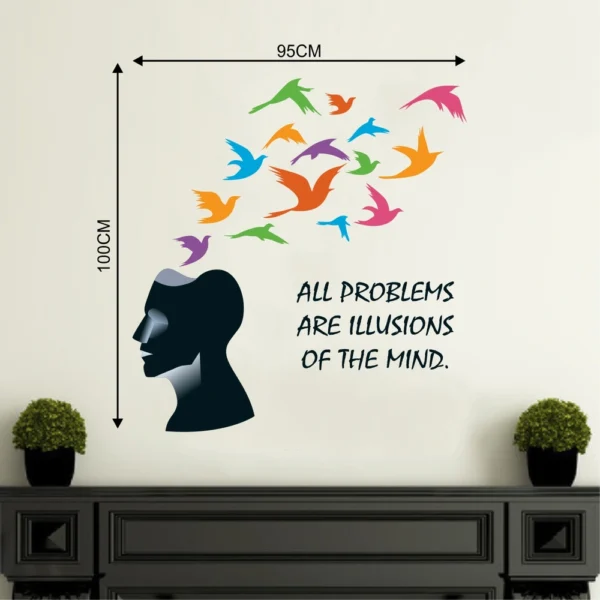 Mindful quote sticker problems are illusions RPC1566