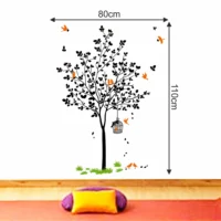 Modern black tree with nest design wall sticker RPC2117T50