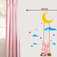 Moonlit teddy bear growth tracker wall design RPC1948T38