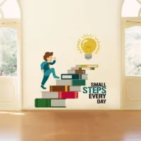 Motivational quote wall sticker small steps every day RPC1213