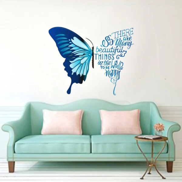 Motivational quote wall sticker with butterflies RPC1661