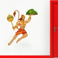 Mythical hanuman sanjeevani design wall sticker RPC624