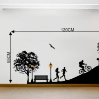 Nature inspired evening park wall sticker RPC482
