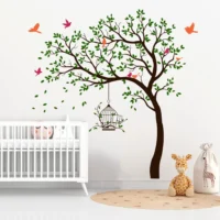 Nature themed tree and bird decor wall sticker RPC2596T38