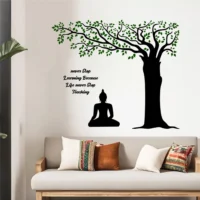 Peaceful buddha meditation bodhi tree wall sticker BBD RPC004