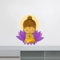Peaceful lotus and buddha baby wall sticker RPC1890T50