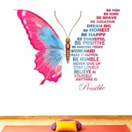 Pink butterfly decor with inspirational life quotes DOD2362T50