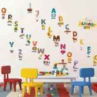 Playful alphabet theme wall sticker RPC793