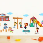 Playful kids in action wall sticker RPC1880T50