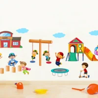 Playful kids in action wall sticker RPC1880T50