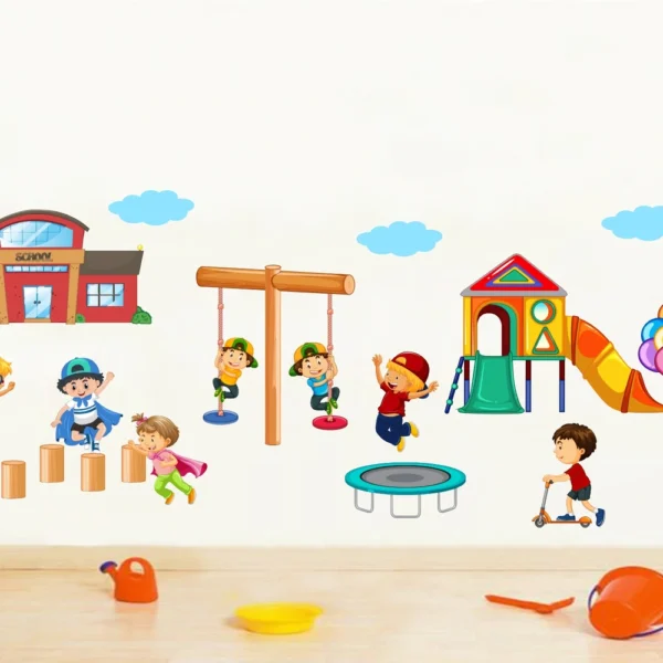 Playful kids in action wall sticker RPC1880T50