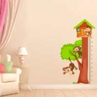 Playful monkey growth chart wall decal RPC1817T50