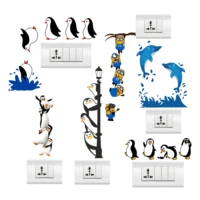Playful penguins and dolphins switchboard wall sticker RPC2582T25