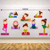 Playful yoga themed wall sticker RPC764