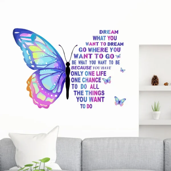 Positive vibes butterfly wall sticker DOD2361T50